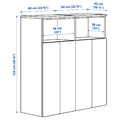 SMÅSTAD / PLATSA Storage combination, white/with frame with 6 shelves, 120x42x123 cm