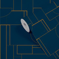 GoodHome Vinyl Wallpaper on Fleece Demuth, blue
