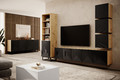 Wall-Mounted TV Cabinet Asha 200 cm, artisan/matt black