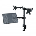 ART Desk Mount for 2 LED/LCD Monitors 13-27" with Notebook Holder L-25