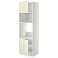 METOD Hi cb f oven/micro w 2 drs/shelves, white/Bodbyn off-white, 60x60x200 cm