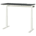 MITTZON Desk sit/stand, electric black stained ash veneer/black white, 140x60 cm