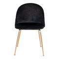Velvet Dining Chair with Metal Legs Vic, gold/black