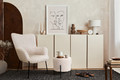 Pouffe Alford, white
