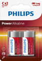 Philips Power Alkaline C 2x LR14 Batteries