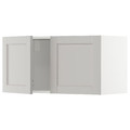 METOD Wall cabinet with 2 doors, white/Lerhyttan light grey, 80x40 cm