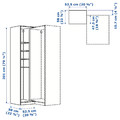PAX Add-on corner unit with 4 shelves, white stained oak effect, 53x58x201 cm