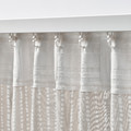 MÄSTERROT Curtains, 1 pair, beige/white dot pattern/with heading tape, 145x300 cm