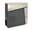 Modern Wall-Mount Letterbox, Anthracite/Silver, 370x370x105mm
