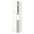 METOD High cabinet for fridge w 2 doors, white/Vallstena white, 60x60x220 cm