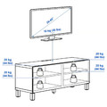 BESTÅ TV bench with doors, white/Lappviken/Stubbarp walnut effect, 120x42x48 cm