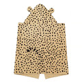 SANDLÖPARE Towel with hood, light brown/cheetah pattern, 70x140 cm