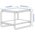 BAGGBODA Side table, light yellow, 71x50 cm