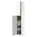 METOD High cabinet with cleaning interior, white Enköping/white wood effect, 40x60x240 cm