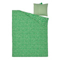 NATTHÄGER Duvet cover and pillowcase, green/crocodile, 150x200/50x60 cm