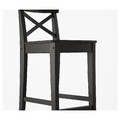 INGOLF Bar stool with backrest, brown-black, 74 cm