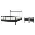 STJÄRNÖ / GRÅFJÄLLET Bedroom furniture, set of 3, anthracite, 140x200 cm