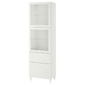 BESTÅ Storage combination w glass doors, white/Sutterviken/Kabbarp white clear glass, 60x42x202 cm
