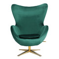 Armchair Egg Velvet Gold, dark green