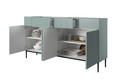 Cabinet with 4 Doors & 4 Drawers Nicole 200cm, sage, black legs