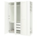 PAX / GRIMO Wardrobe combination, white white/white, 170x60x236 cm
