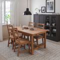 NORDVIKEN / NORDVIKEN Table and 4 chairs, antique stain, antique stain, 152/223x95 cm