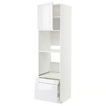 METOD / MAXIMERA Hi cab f ov/combi ov w dr/2 drwrs, white/Voxtorp high-gloss/white, 60x60x220 cm