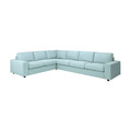 VIMLE Cover for corner sofa, 5-seat, with wide armrests/Saxemara light blue