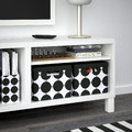 TJENA Storage box with lid, white black/dotted, 25x35x20 cm