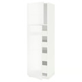 METOD / MAXIMERA Hi cab w 2 doors/4 drawers, white/Ringhult white, 60x60x200 cm