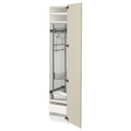 METOD / MAXIMERA High cabinet with cleaning interior, white/Havstorp beige, 40x60x200 cm
