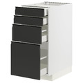 METOD / MAXIMERA Base cab 4 frnts/4 drawers, white/Upplöv matt anthracite, 40x60 cm