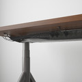 IDÅSEN Desk sit/stand, brown/dark grey, 160x80 cm