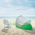 STRANDÖN Beach chair, white green/blue