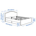 RAMNEFJÄLL Upholstered bed frame, Kilanda dark blue/Luröy, 140x200 cm