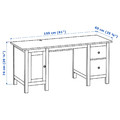 HEMNES Desk, white stain/light brown, 155x65 cm
