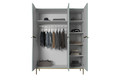 Wardrobe Nicole 150 cm, sage, gold handles and legs