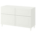 BESTÅ Storage combination w doors/drawers, white, Smeviken/Kabbarp white, 120x42x74 cm