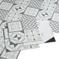 GoodHome Vinyl Flooring 30.5 x 30.5 cm, black & white cement tiles, 1.30 sqm, Pack of 14