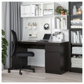 MALM Desk, black-brown, 65x140 cm