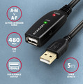 AXAGON USB Cable ADR-205 USB 2.0 A-M -> A-F act. 5m