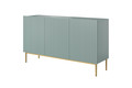 Three-Door Cabinet Nicole 150cm, sage/gold legs