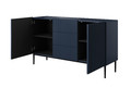 Cabinet with 2 Doors & 3 Drawers Nicole 150cm, dark blue/black legs