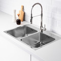 LÅNGUDDEN Inset sink, 2 bowls