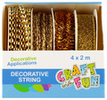 Gold Decorative Tape/Ribbon Set, 2 m, 4 Textures