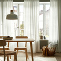 MÄSTERROT Curtains, 1 pair, white white/grid with heading tape, 145x300 cm