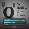 DIGITUS Active USB 3.2 Gen2 10G extension cable, USB-C - USB-C, 5m