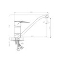 Cooke&Lewis Silver Kitchen Top Lever Tap Arya, brushed steel