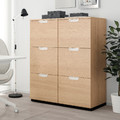 GALANT Storage combination with filing, white stained oak veneer, 102x120 cm