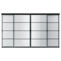 SKYTTA / SVARTISDAL Sliding door combination, black/white paper, 351x205 cm